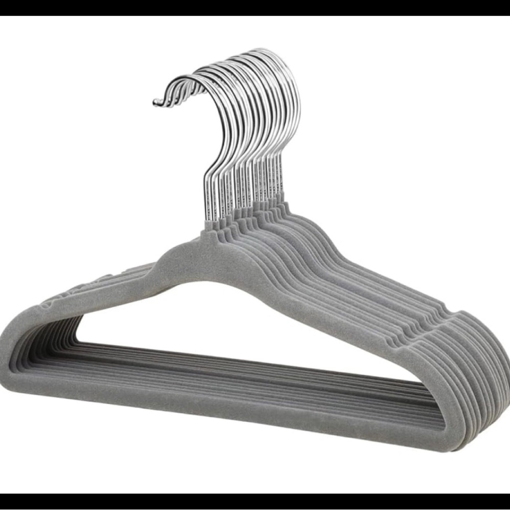 Gray Velvet Hangers Set